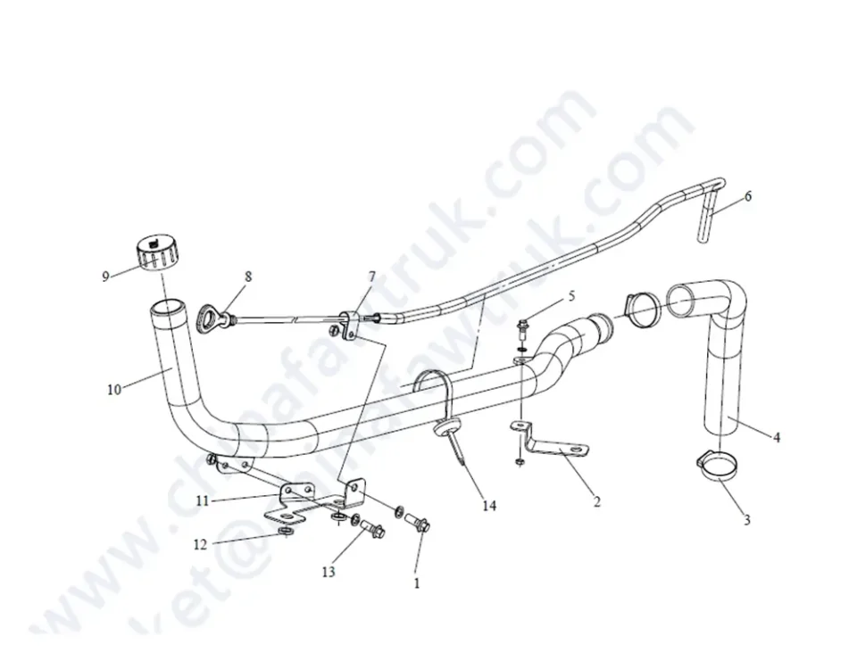 Abertura do óleo do porão e Rail de óleo FAW J5