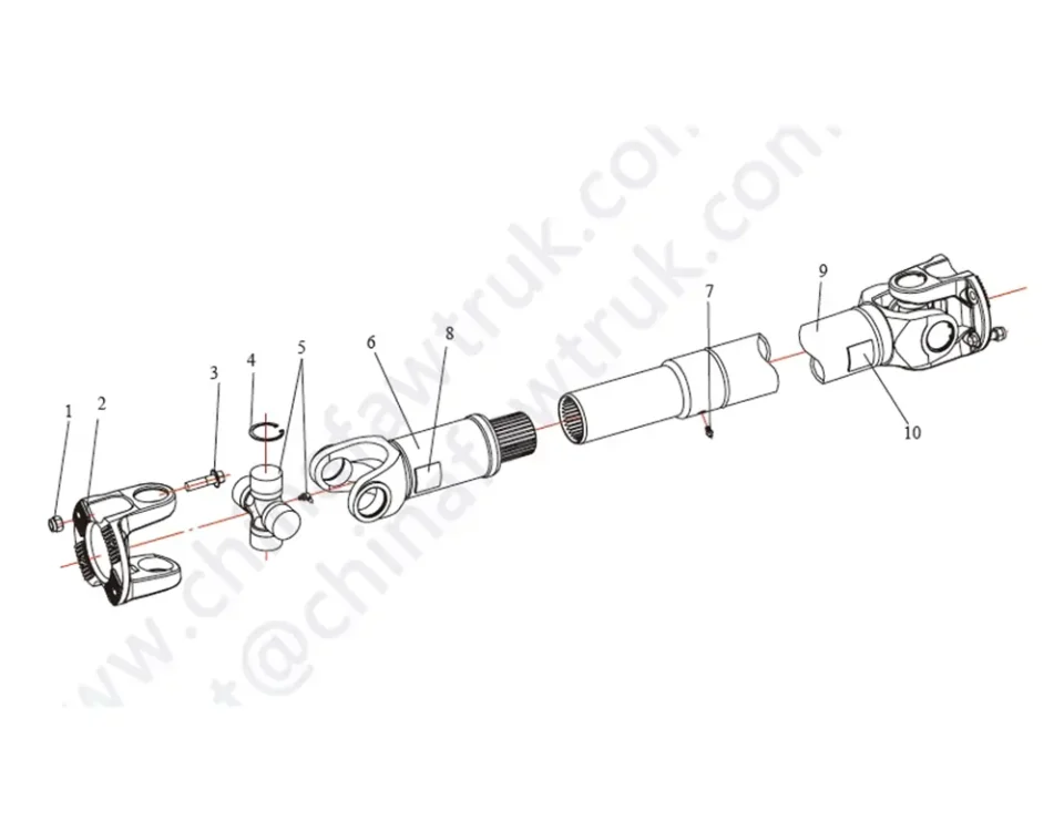 Cardan Shaft of the Middle Bridge FAW J5
