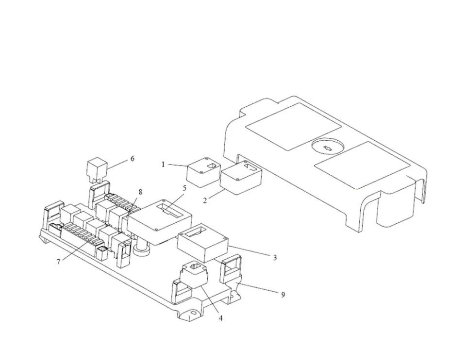 Caja de colección y control de relevos J5