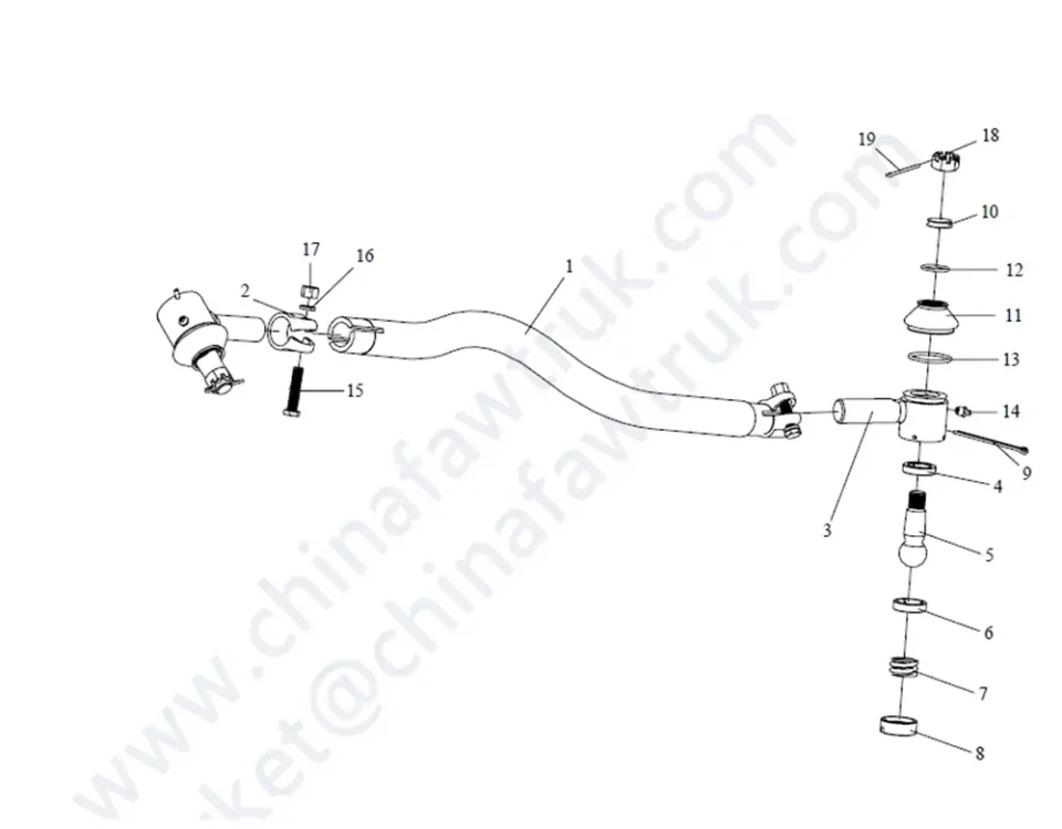 Передняя рулевая вертикальная штанга FAW J5