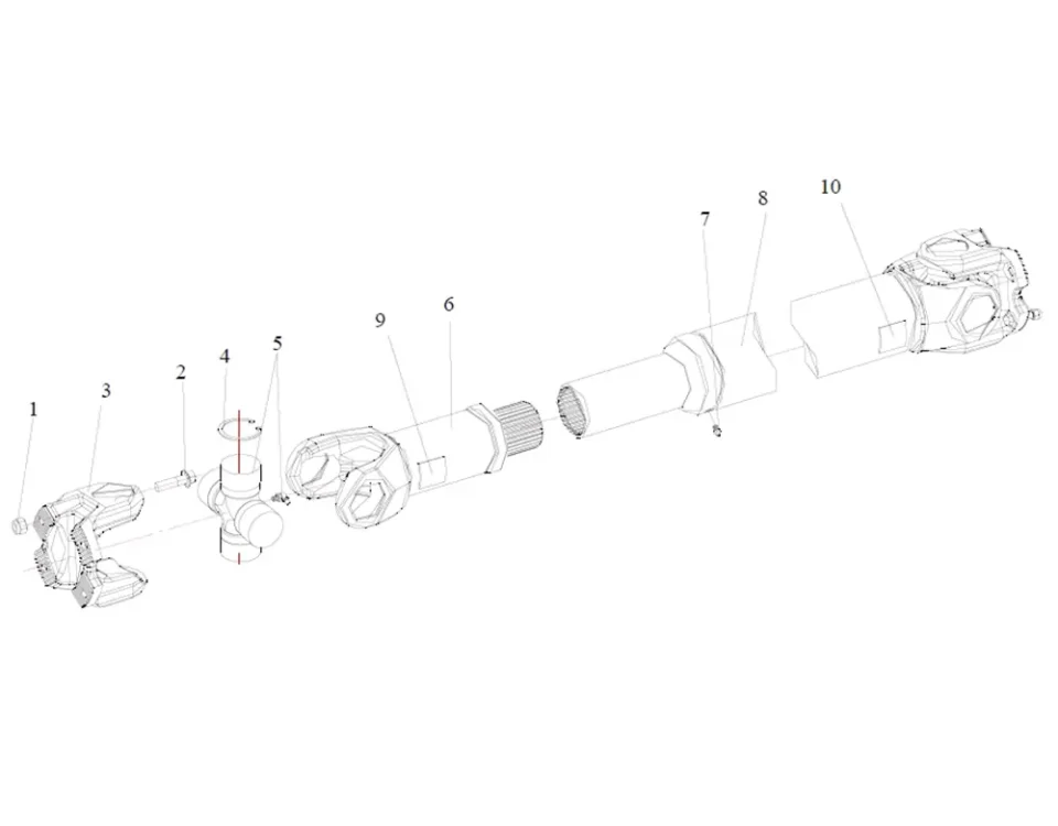Arbre d'entraînement du pont intermédiaire FAW J6