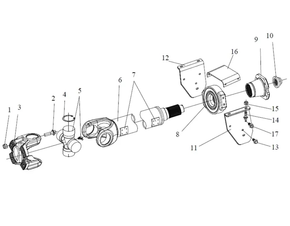Arbre d'entraînement intérimaire FAW J6