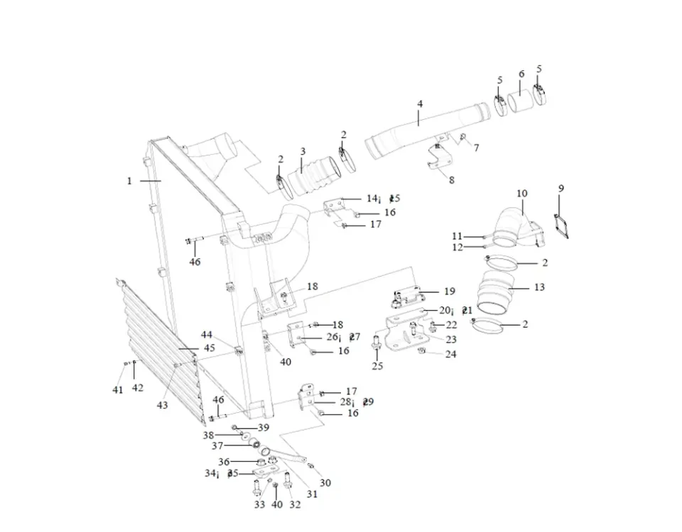 Radiateur, pipelines, aérographe de ventilateur FAW J6