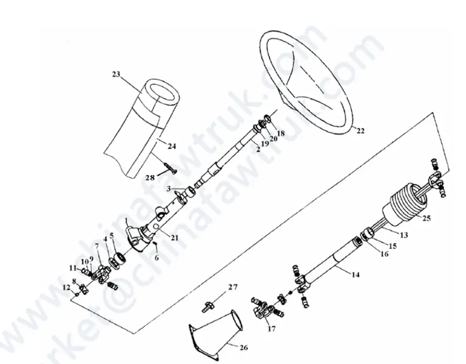 عجلة القيادة ومحرك التوجيه FAW J5