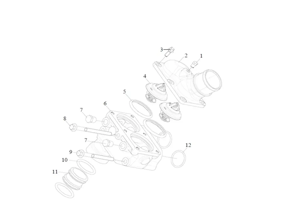 Termostato, cubierta del termostato, racor de circulación circular pequeño FAW J6