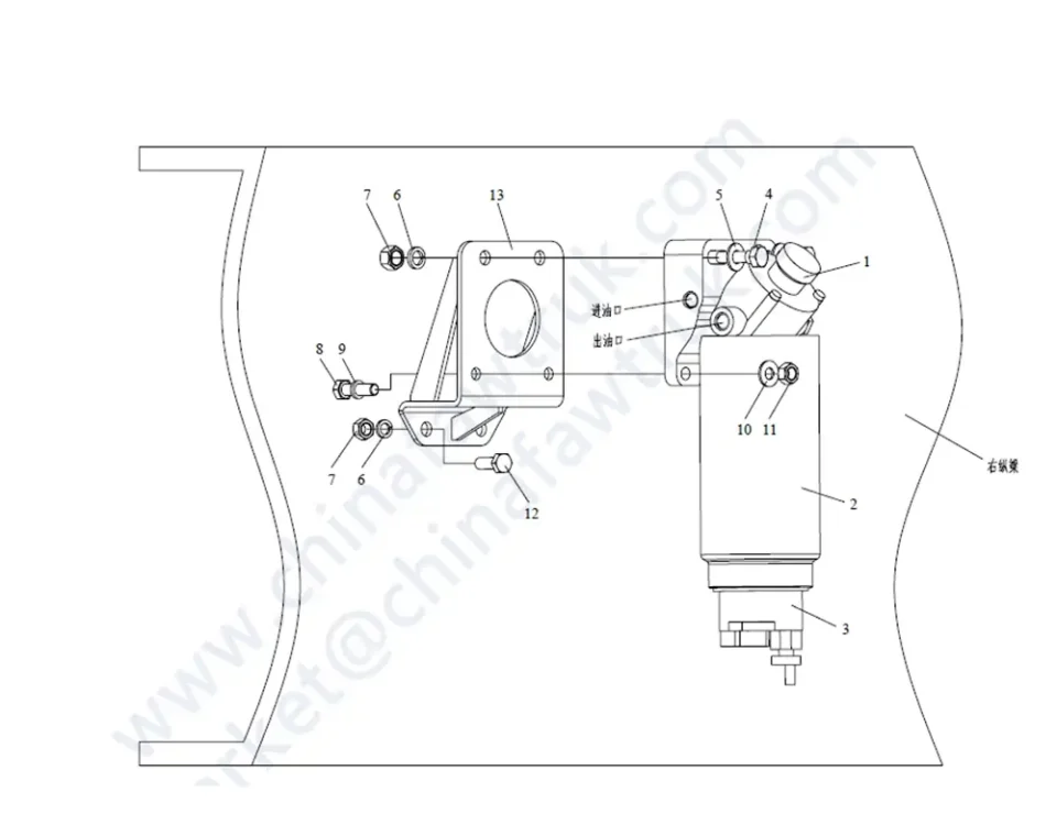 Filtre de carburant du nettoyage brut FAW J5