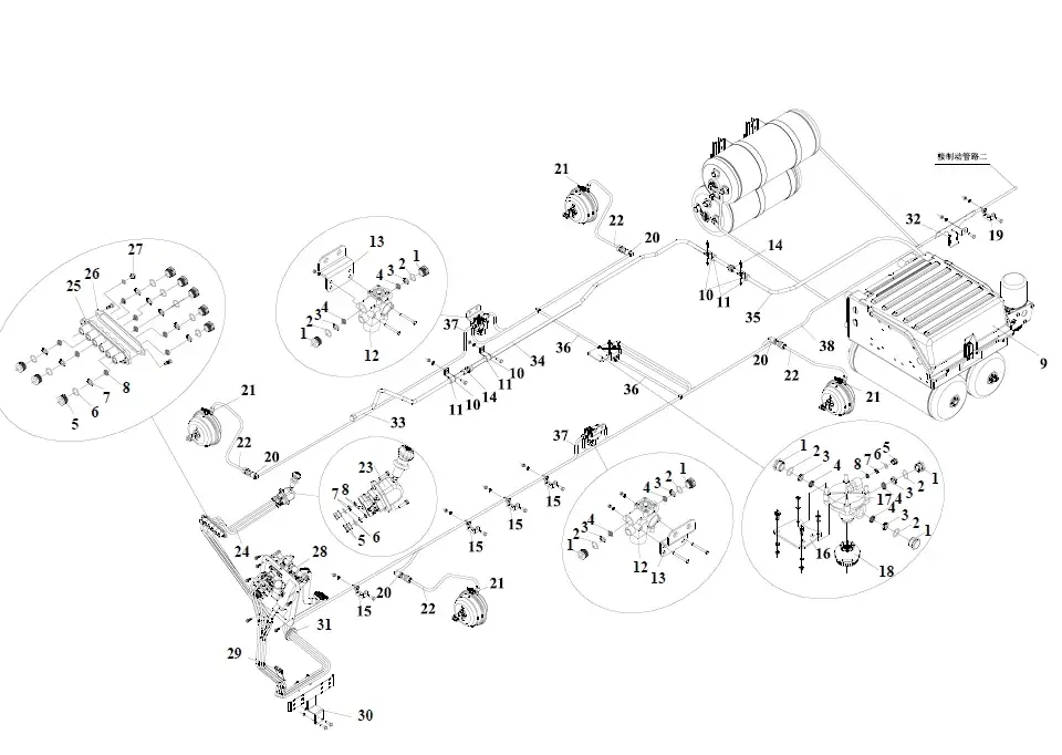 خطوط أنابيب الفرامل(أنا) فاو J6
