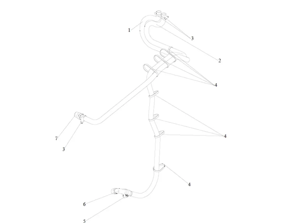 Трубопроводы отопителя FAW J6